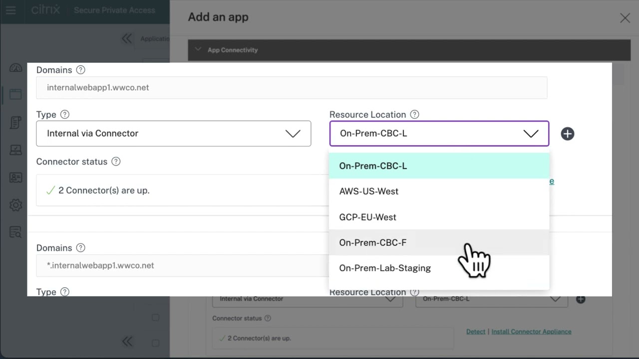 Citrix Secure Private Access only allows outbound connectivity